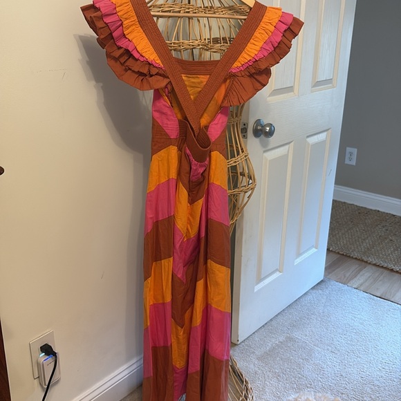 Colorful Striped Ruffle Dress - Picture 4 of 6